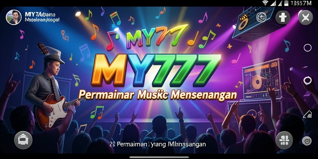 Tampilan screenshot MY777 menunjukkan gameplay menarik saat memainkan musik.