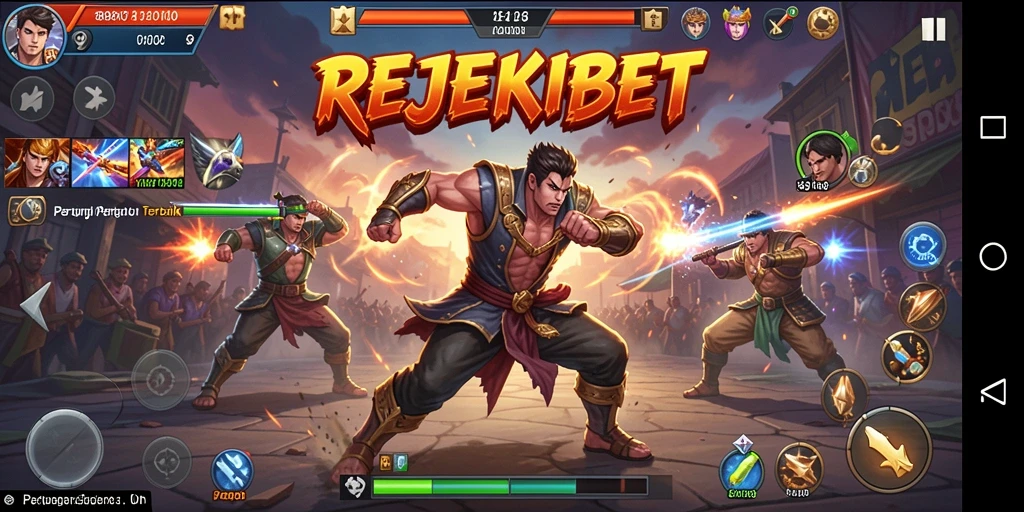 Gameplay pertarungan seru di REJEKIBET.
